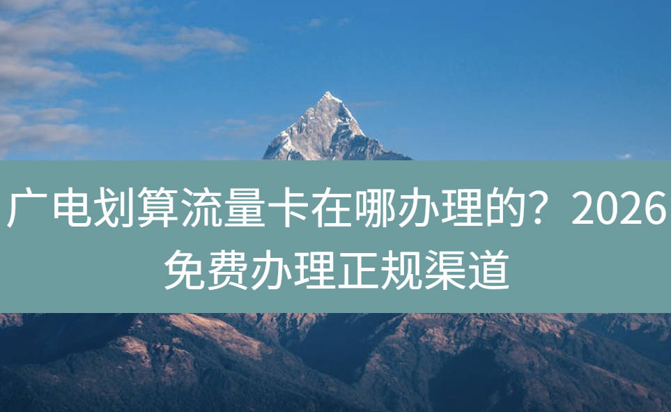 广电划算流量卡在哪办理的？2026免费办理正规渠道